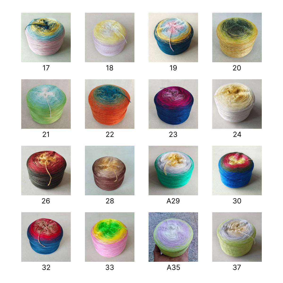 【シルケット加工・綿100%】Joyful Cake Yarn（ジョイフルケーキヤーン）300g｜ロングピッチ段染め・韓国風｜夏用ウェア・ショール・ブランケットに最適｜全36色｜電子版 ショール編みレシピ プレゼント！