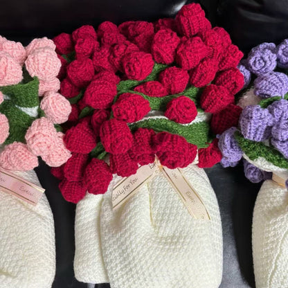 【完成品】枯れないお花の贈り物 花モチーフ 花束ブランケット 完成品 80cm 全3色｜ひざ掛け おくるみ 出産祝い 母の日 誕生日 ギフト プレゼント