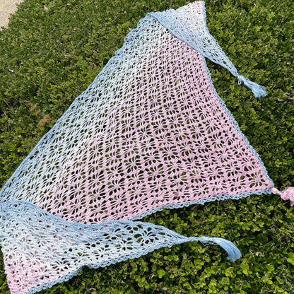 【手編みキット】Joyful Hanabi Shawl（ジョイフル花火ショール）｜Joyful Cake Yarn 1玉で完成｜花火のような透かし編み｜段染め・冷房対策｜編み図＋動画付き